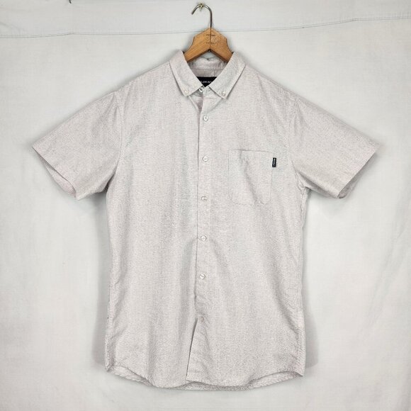 Molokai Surf Co Button Up Shirt Men's M Khaki Short Sleeve Casual Business - Picture 1 of 7